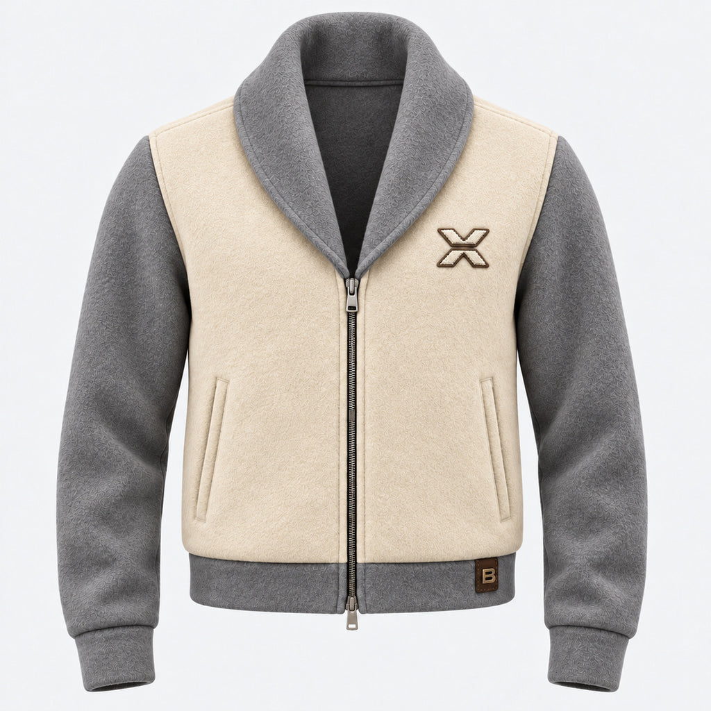 BIMOOX Velric Winterjacke – Creme-Grau – Vorne