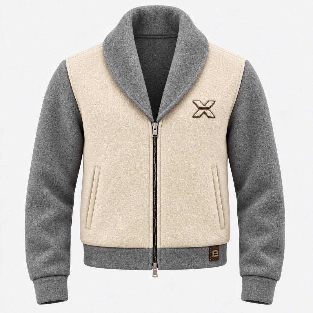 BIMOOX Velric Winterjacke – Creme-Grau – Vorne
