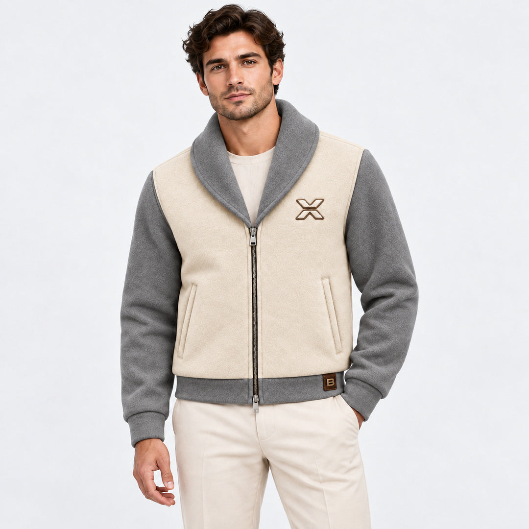 BIMOOX Velric Winterjacke – Creme-Grau – Model-Mann