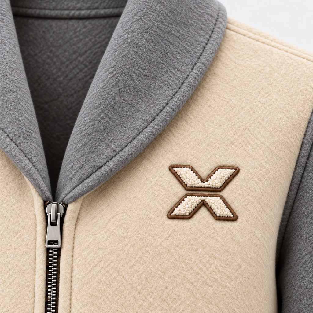 BIMOOX Velric Winterjacke – Creme-Grau – Detail