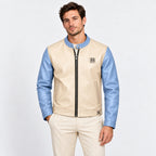 BIMOOX Elarven Winterjacke – Creme-Hellblau – Model-Mann