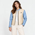 BIMOOX Elarven Winterjacke – Creme-Hellblau – Model-Frau