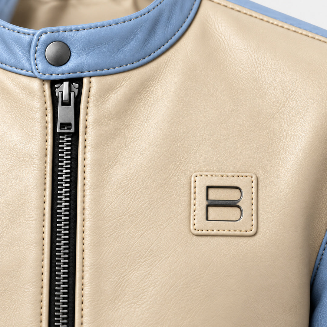 BIMOOX Elarven Winterjacke – Creme-Hellblau – Detail