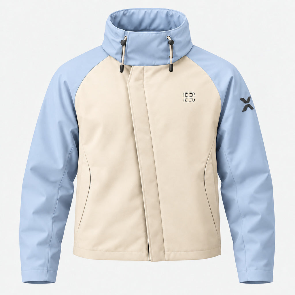 BIMOOX Rovian Winterjacke – Creme-Hellblau – Vorne