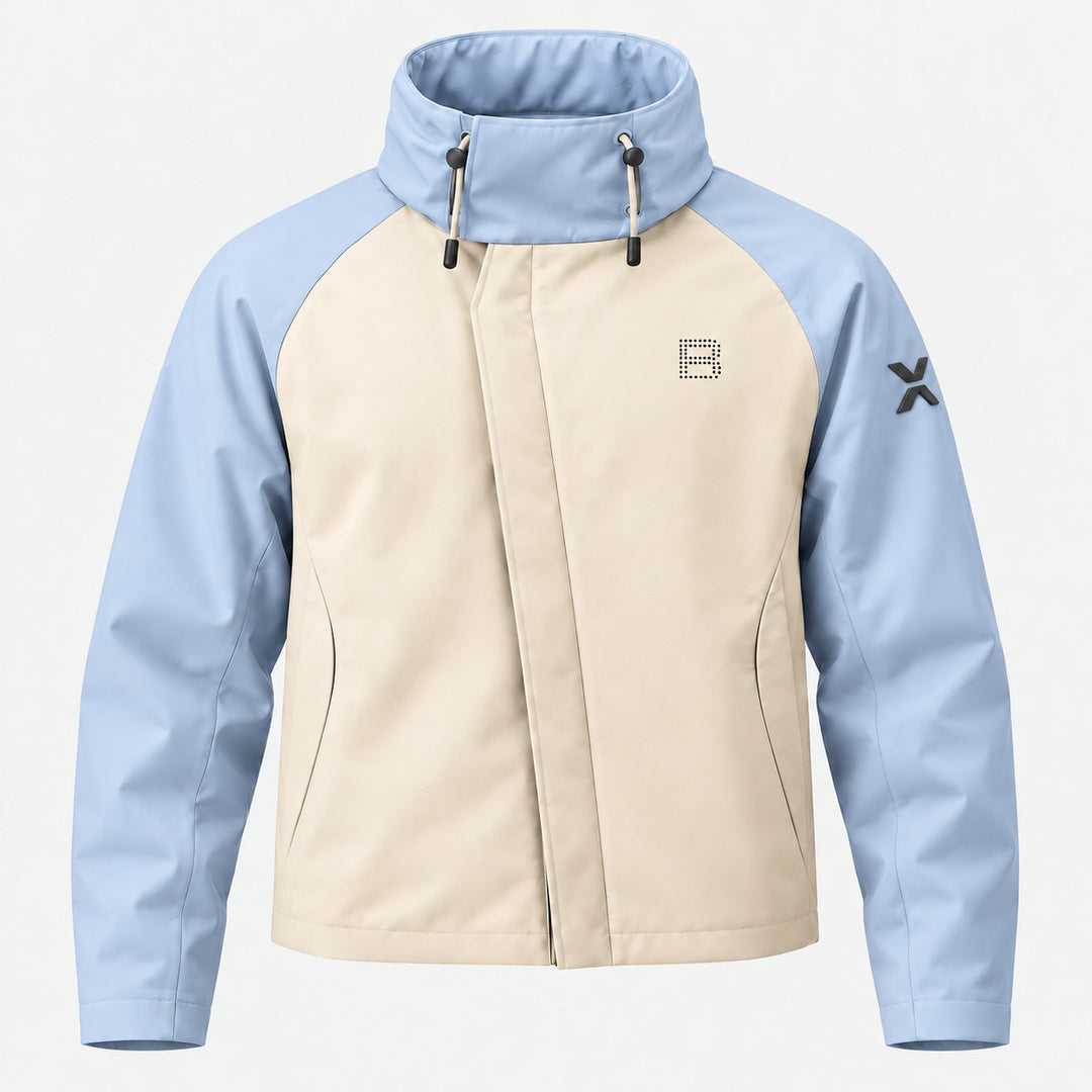 BIMOOX Rovian Winterjacke – Creme-Hellblau – Vorne