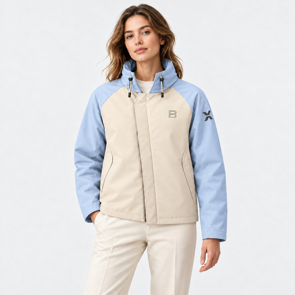 BIMOOX Rovian Winterjacke – Creme-Hellblau – Model-Frau
