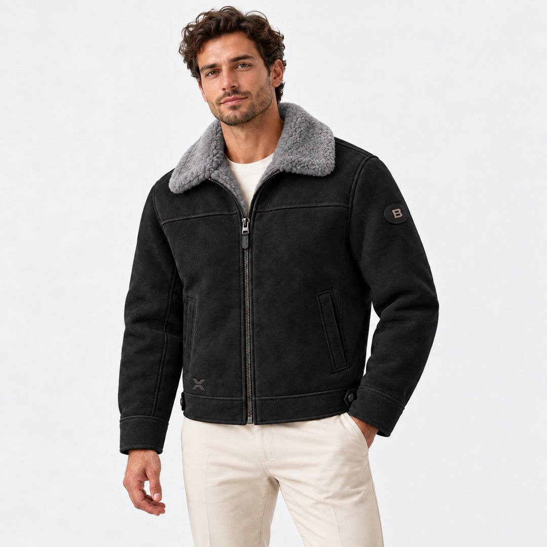 BIMOOX Varnek Winterjacke – Schwarz-Grau – Model-Mann