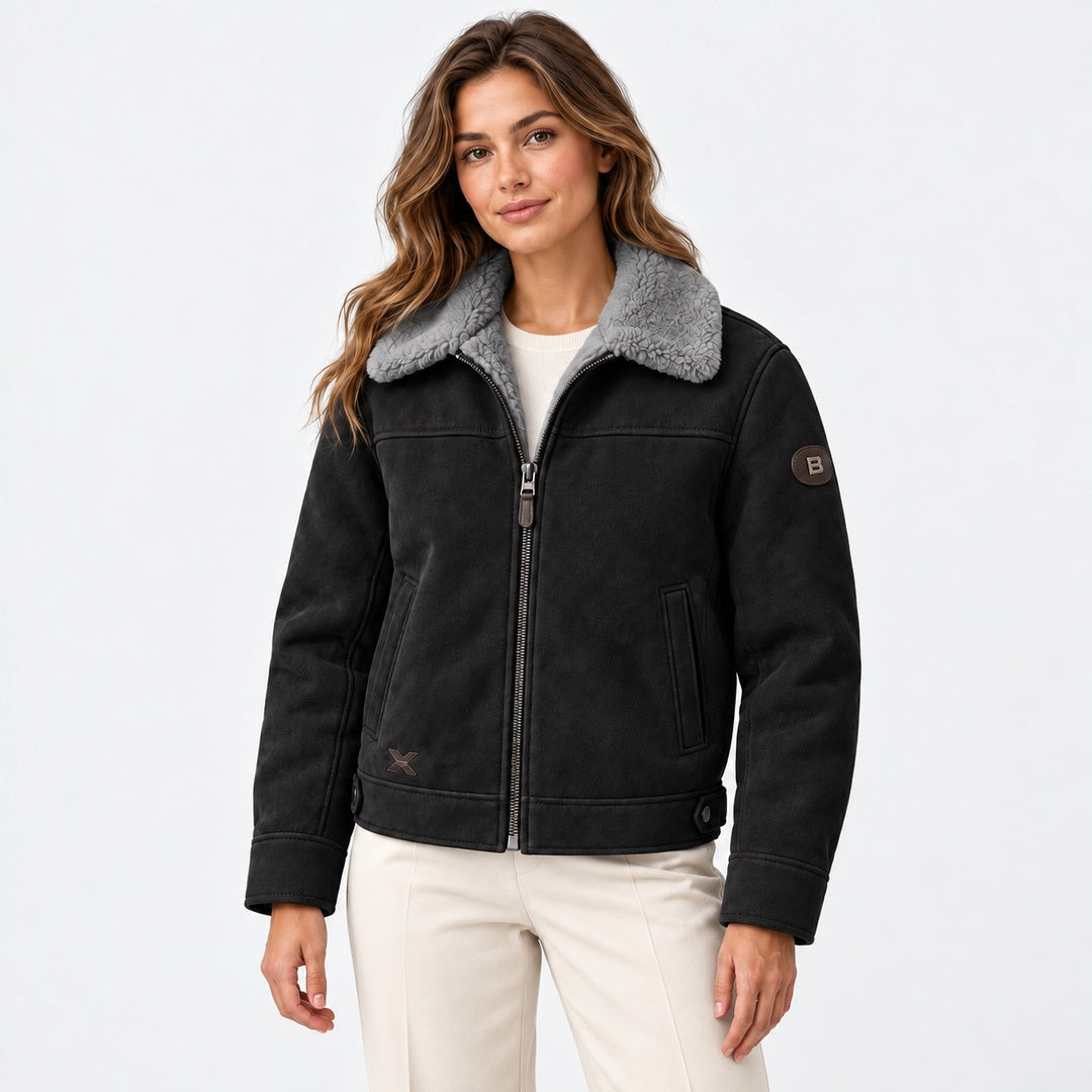 BIMOOX Varnek Winterjacke – Schwarz-Grau – Model-Frau