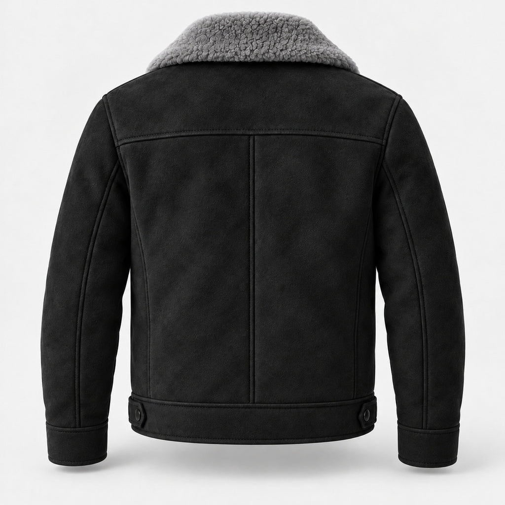BIMOOX Varnek Winterjacke – Schwarz-Grau – Hinten