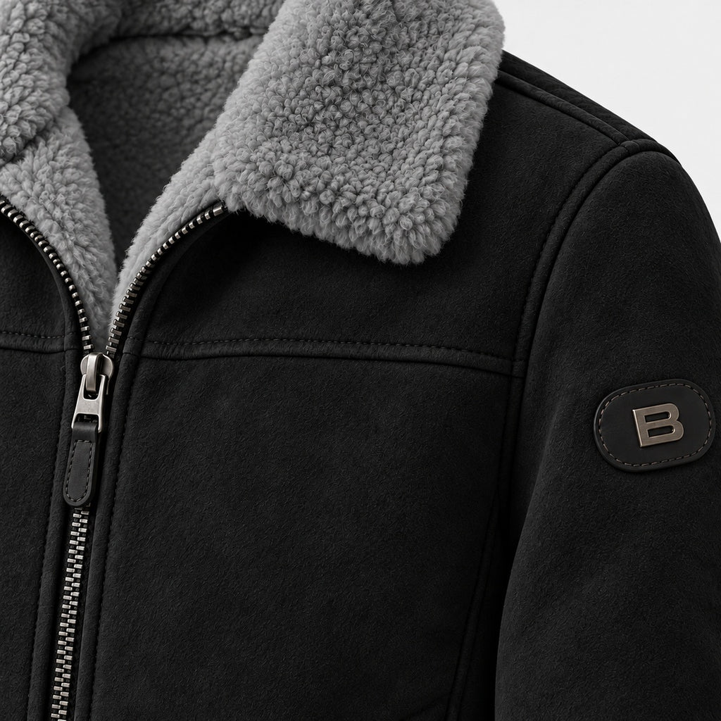 BIMOOX Varnek Winterjacke – Schwarz-Grau – Detail