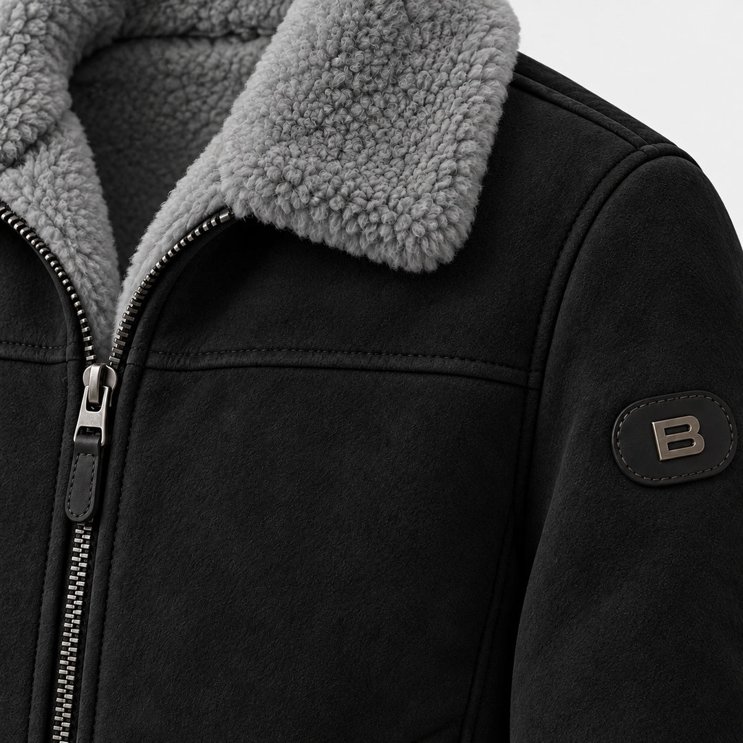 BIMOOX Varnek Winterjacke – Schwarz-Grau – Detail