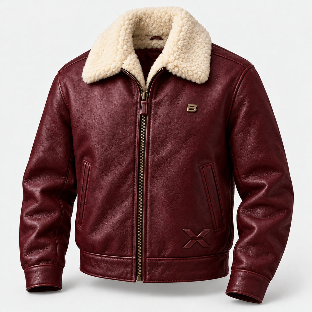 BIMOOX Aldrion Winterjacke – Bordeauxrot – Vorne