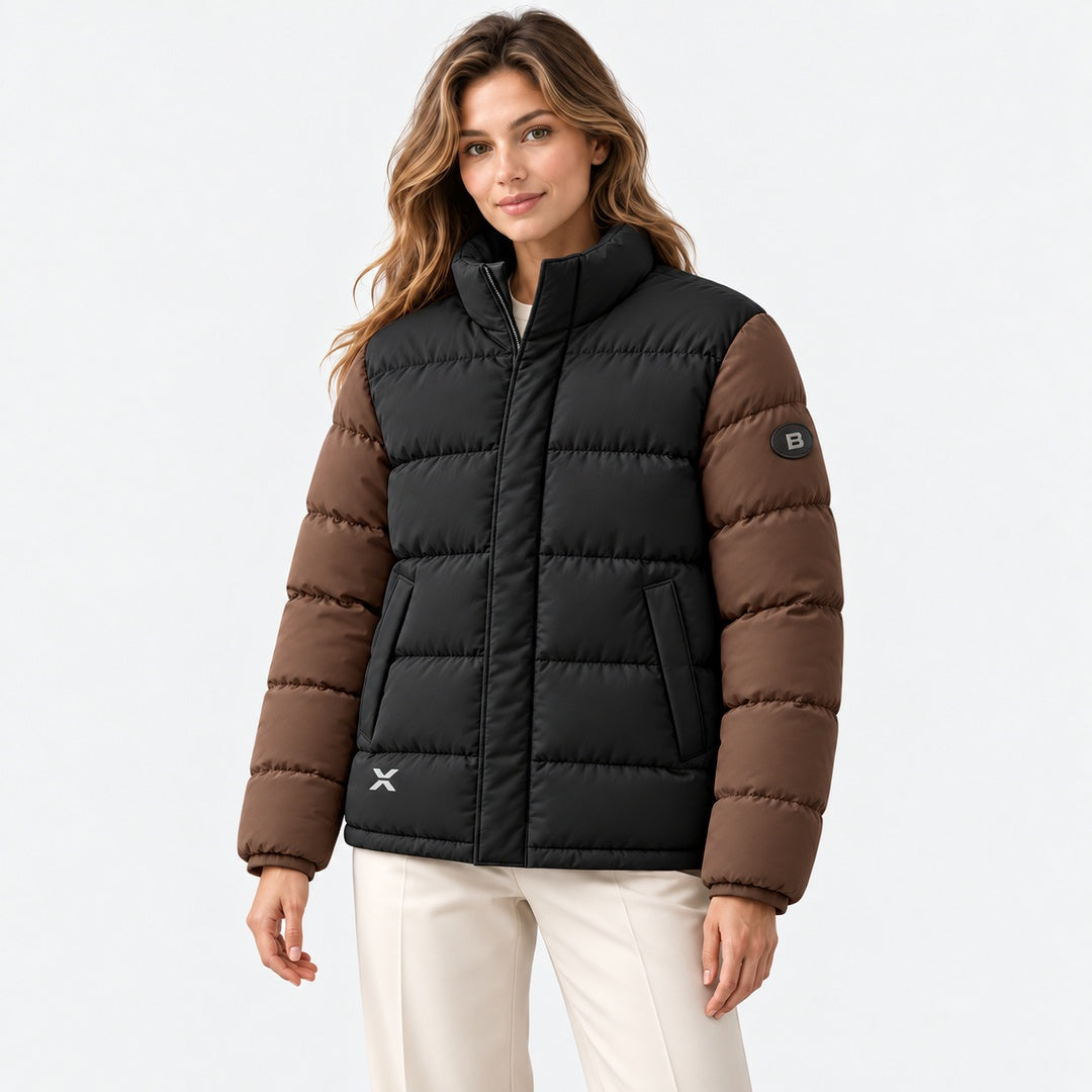 BIMOOX Torvane Winterjacke – Schwarz-Braun – Model-Frau