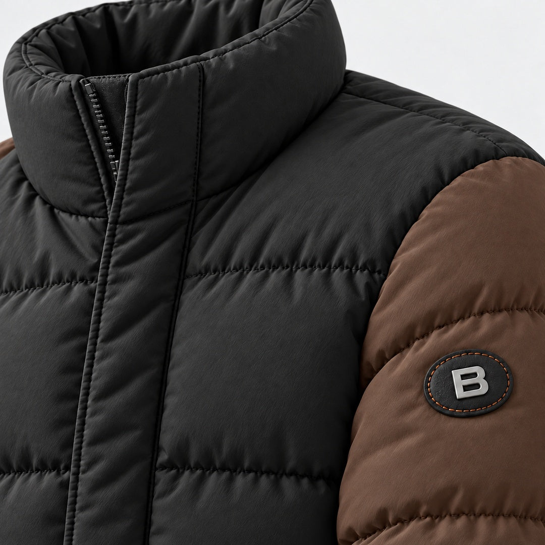 BIMOOX Torvane Winterjacke – Schwarz-Braun – Detail