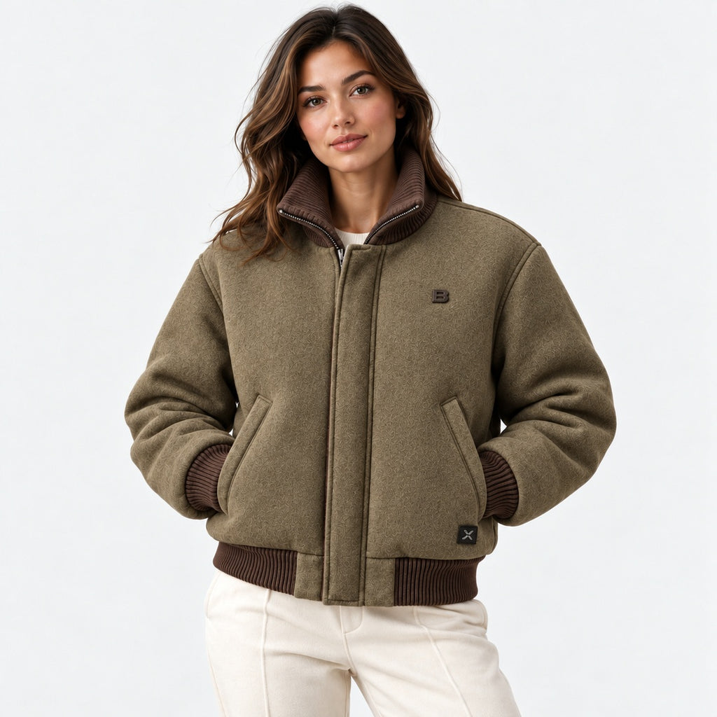 BIMOOX Keldran Winterjacke – Khaki-Braun – Model-Frau