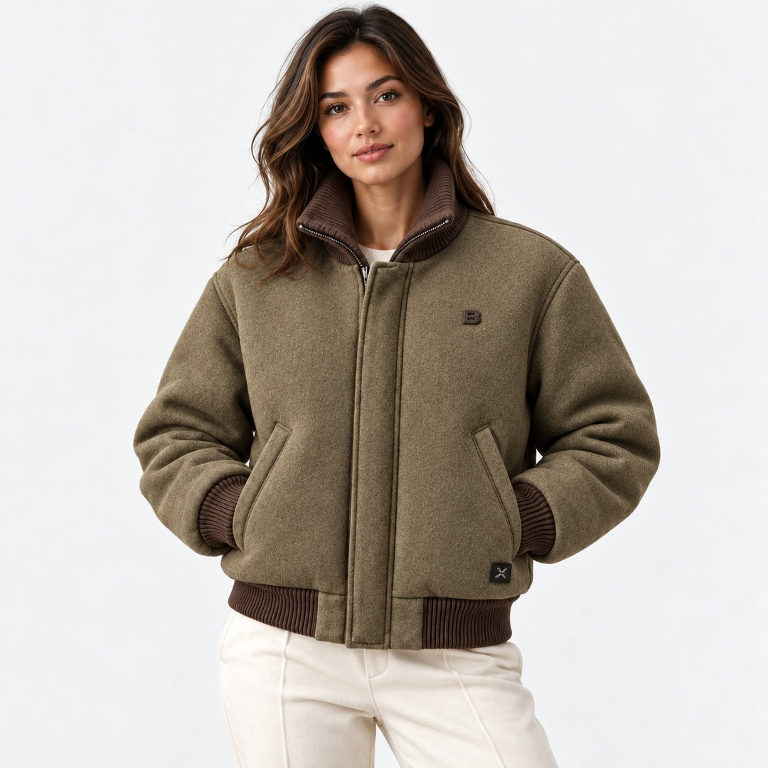 BIMOOX Keldran Winterjacke – Khaki-Braun – Model-Frau