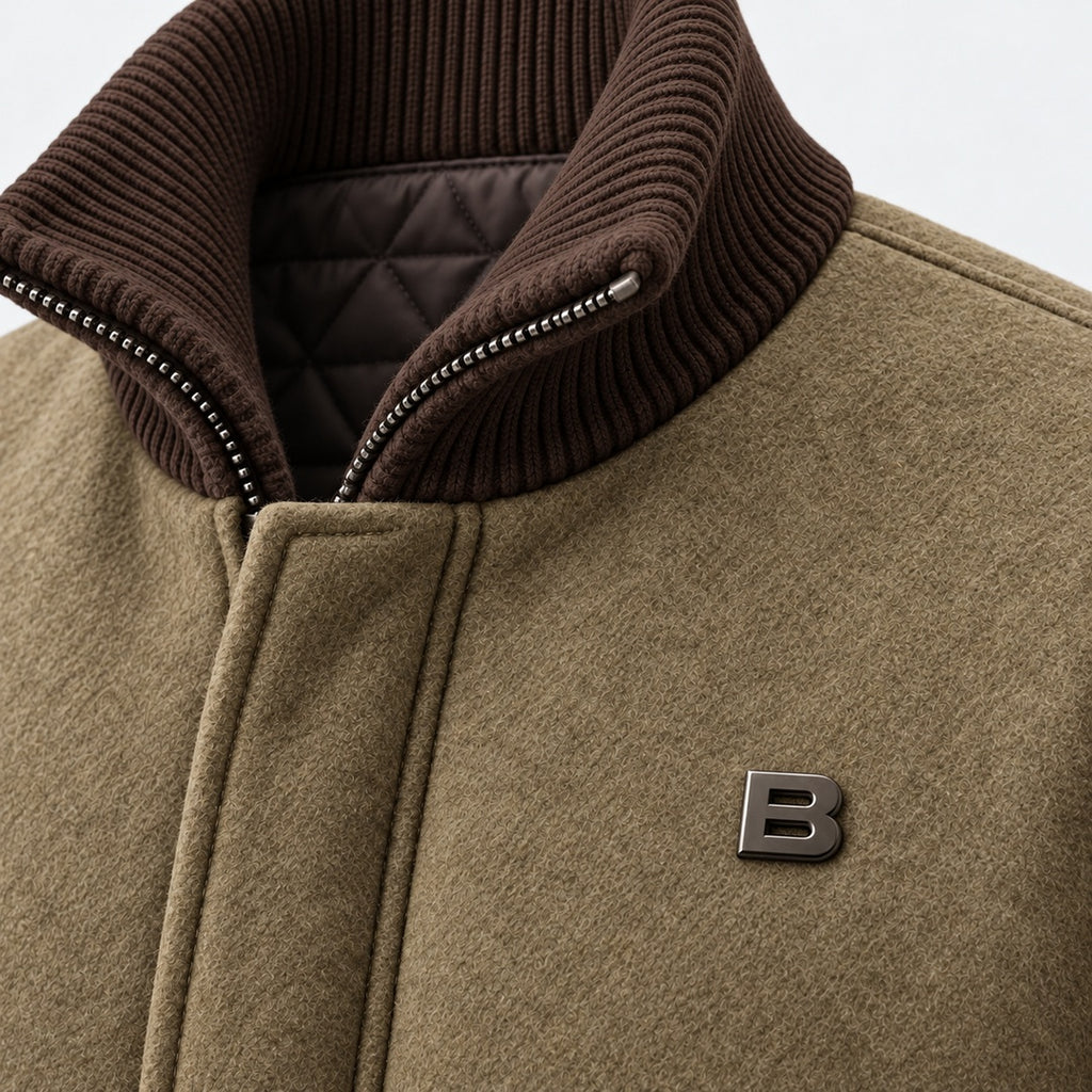 BIMOOX Keldran Winterjacke – Khaki-Braun – Detail