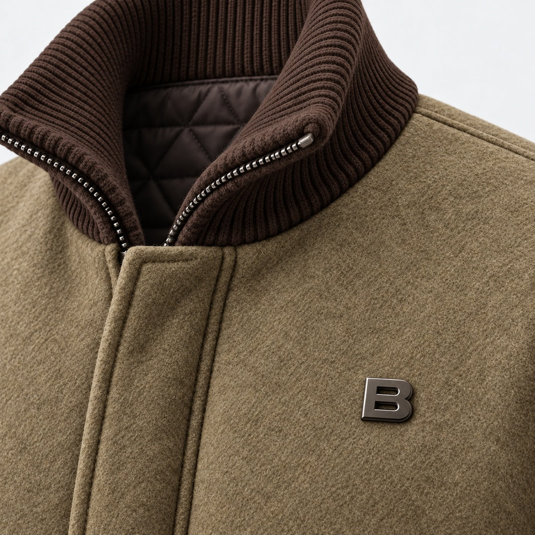BIMOOX Keldran Winterjacke – Khaki-Braun – Detail