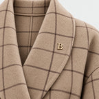 BIMOOX Calvenna Winterjacke – Beige mit Karomuster – Detail
