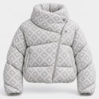 BIMOOX Sylvaren Winterjacke – Hellgrau-Weiss-Muster – Vorne