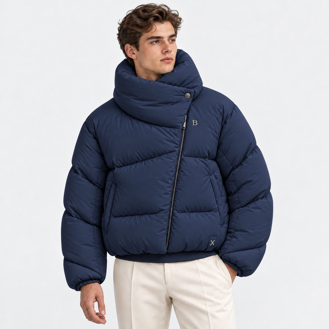 BIMOOX Sylvaren Winterjacke – Dunkelblau-Uni – Model-Mann