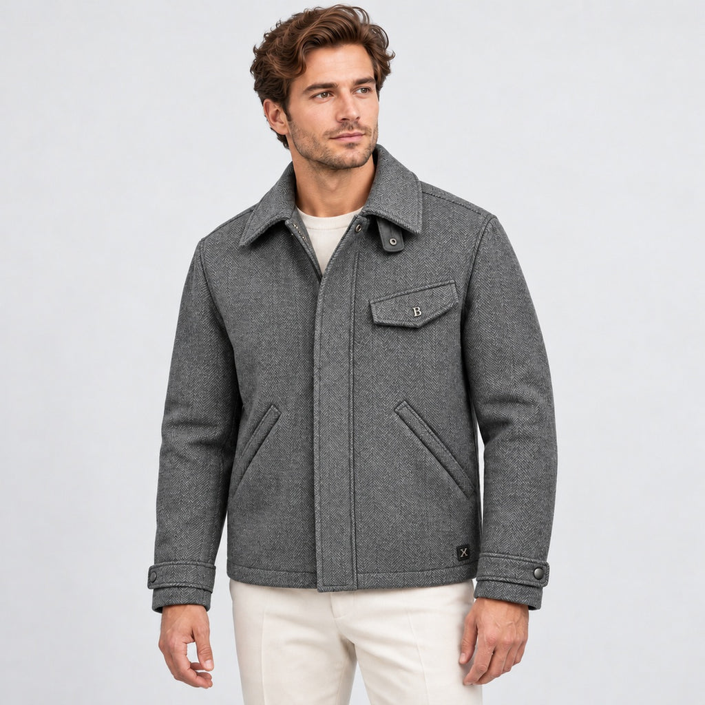 BIMOOX Bravorn Winterjacke – Grau – Model-Mann
