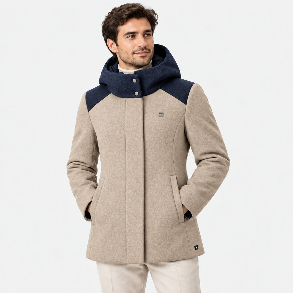 BIMOOX Navello Winterjacke – Beige-Navy – Model-Mann