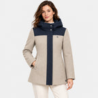BIMOOX Navello Winterjacke – Beige-Navy – Model-Frau