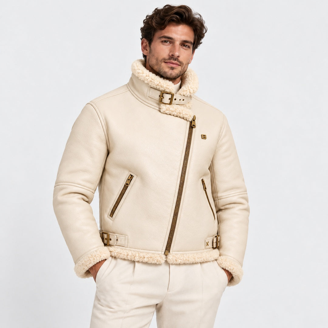 BIMOOX Sovelle Winterjacke – Cremeweiß – Model-Mann