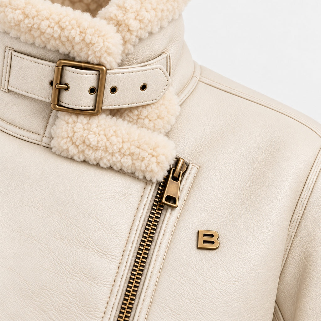 BIMOOX Sovelle Winterjacke – Cremeweiß – Detail