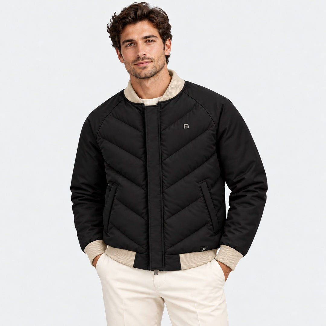 BIMOOX Orlena Winterjacke – Schwarz-Beige – Model-Mann