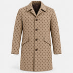 BIMOOX Valdessa Winterjacke – Beige/Braun mit Monogramm – Vorne
