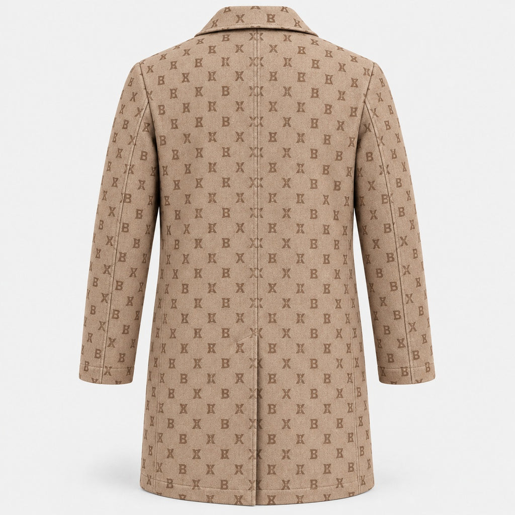 BIMOOX Valdessa Winterjacke – Beige/Braun mit Monogramm – Hinten