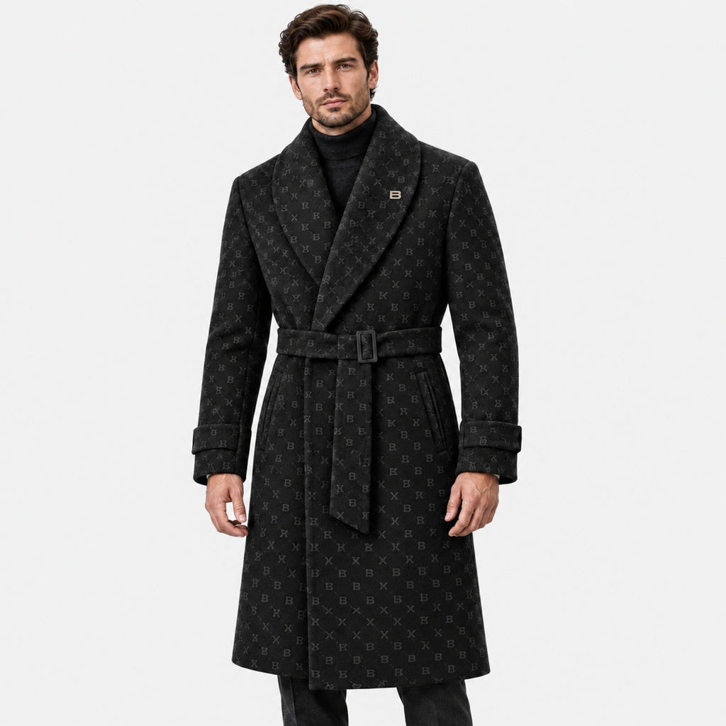 BIMOOX Orenza Winterjacke – Schwarz mit Monogramm – Model-Mann