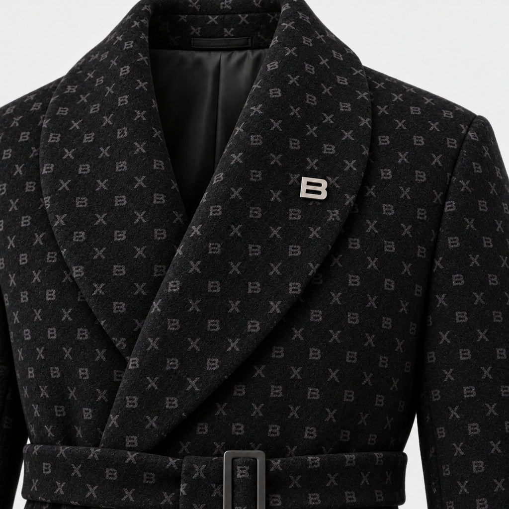 BIMOOX Orenza Winterjacke – Schwarz mit Monogramm – Detail