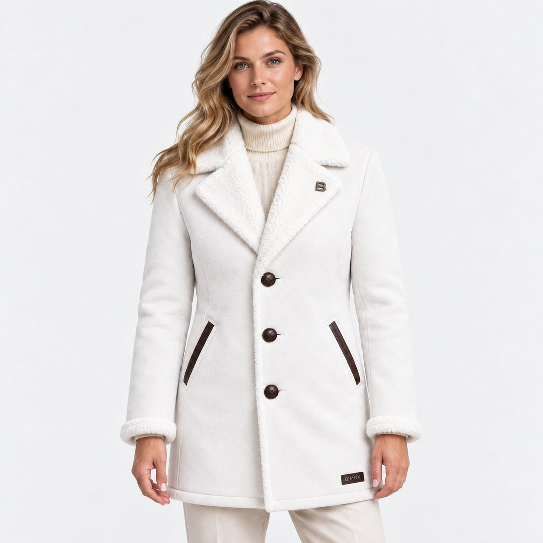 BIMOOX Alvessa Winterjacke – Weiß – Model-Frau