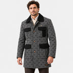 BIMOOX Neravelle Winterjacke – Grau/Schwarz mit Monogramm – Model-Mann