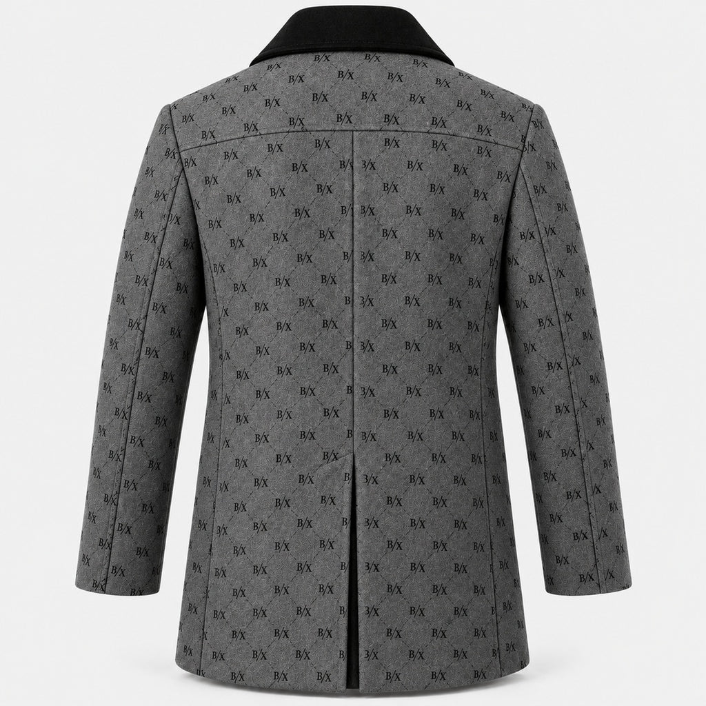 BIMOOX Neravelle Winterjacke – Grau/Schwarz mit Monogramm – Hinten