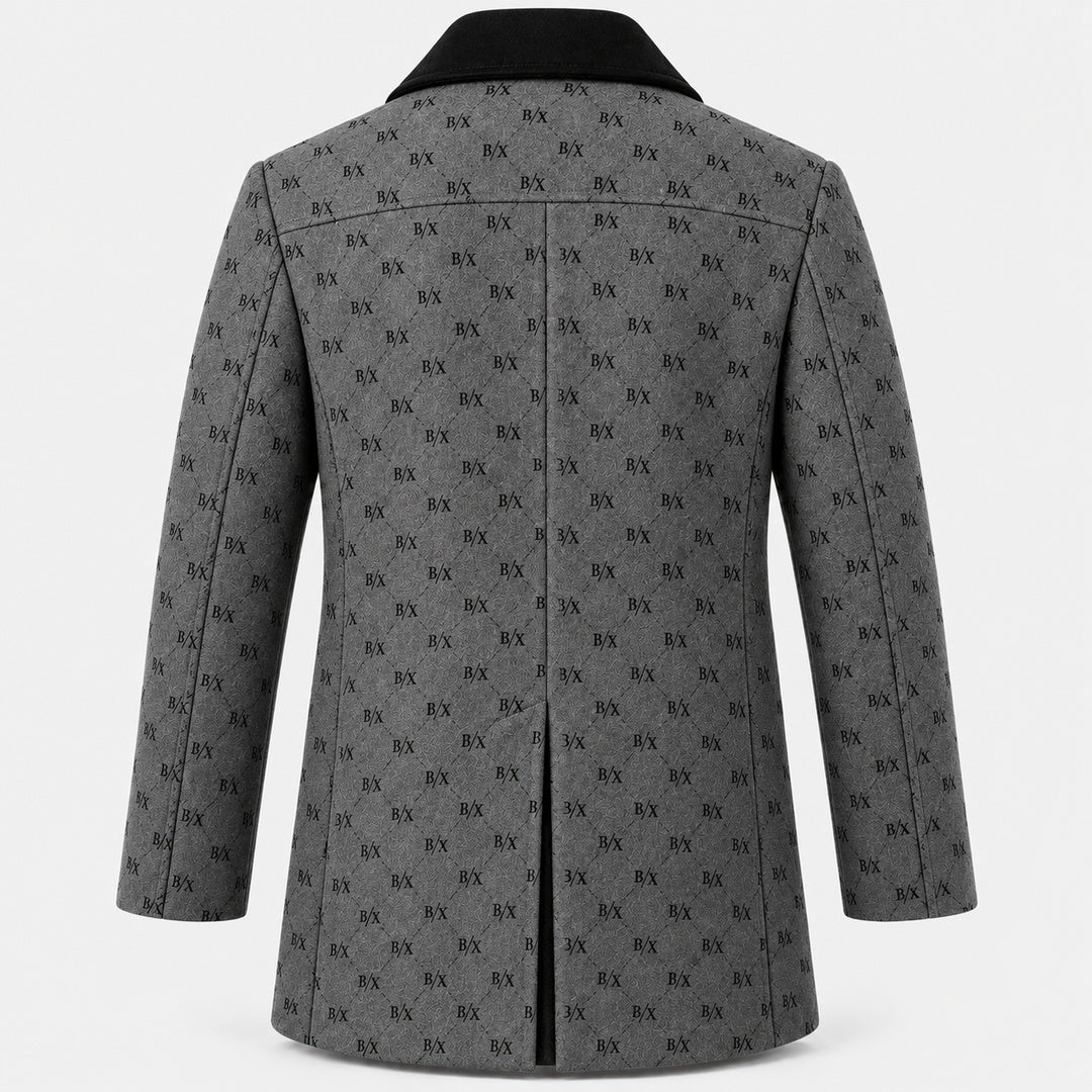 BIMOOX Neravelle Winterjacke – Grau/Schwarz mit Monogramm – Hinten