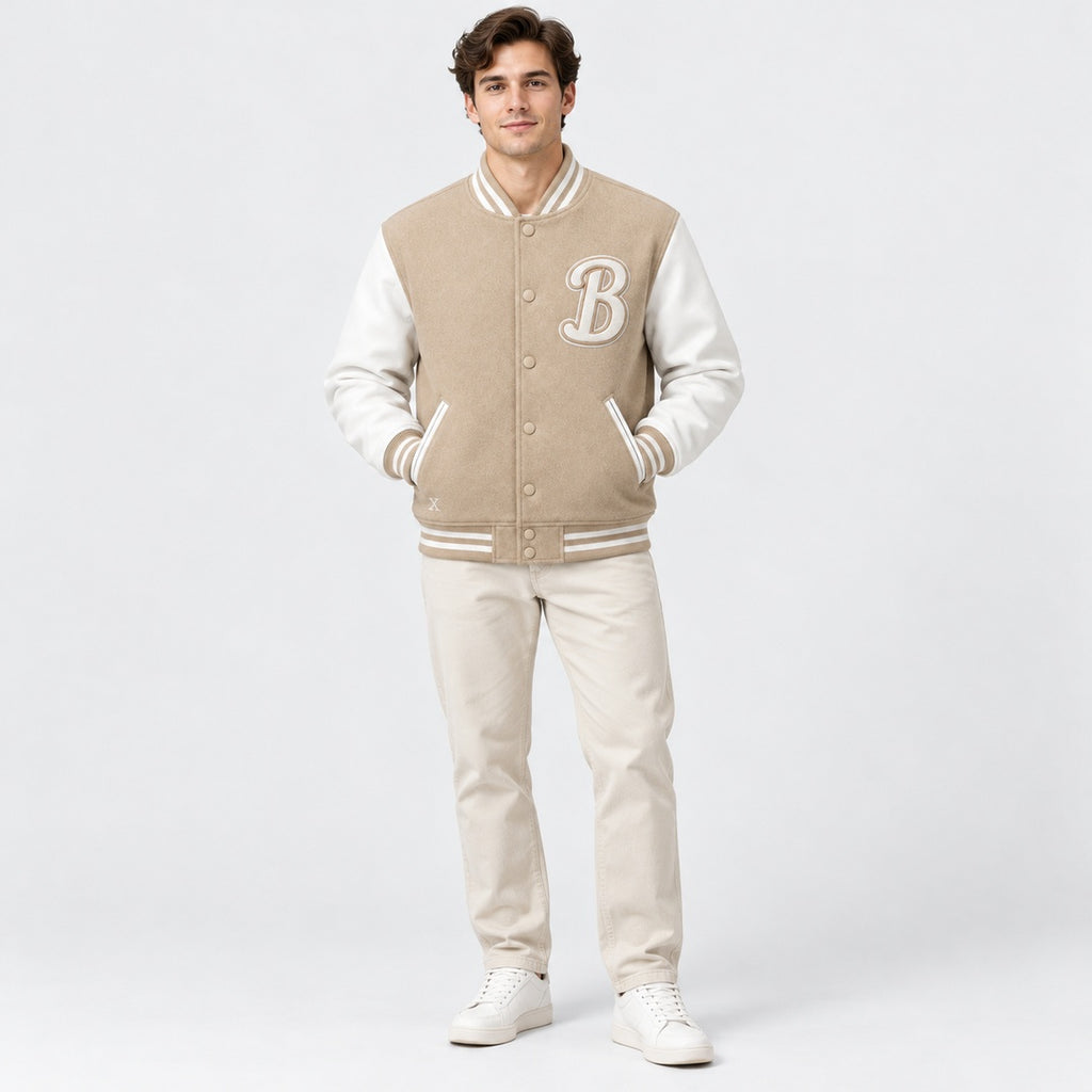 BIMOOX Caldris Winterjacke – Beige/Weiß – Model-Mann