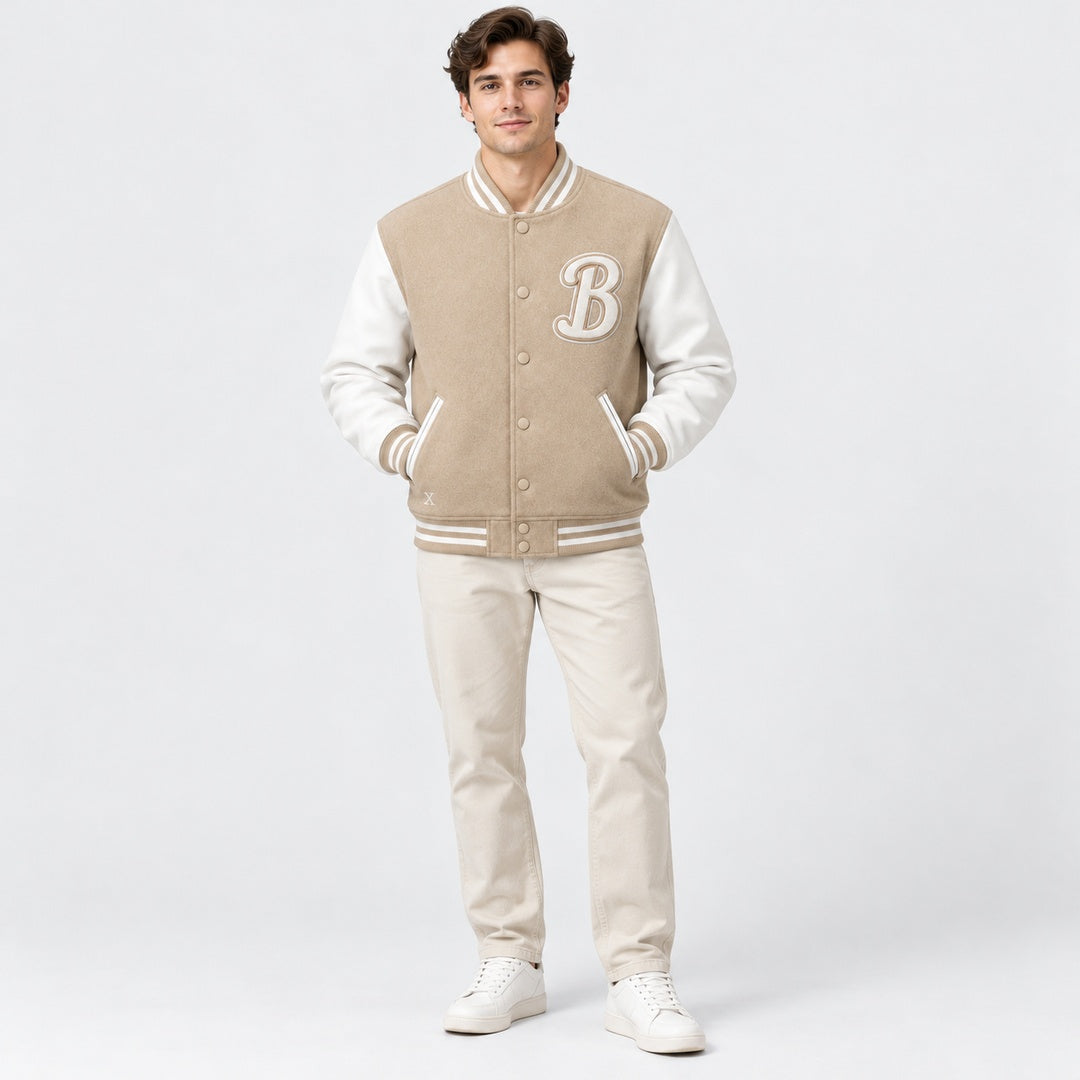 BIMOOX Caldris Winterjacke – Beige/Weiß – Model-Mann