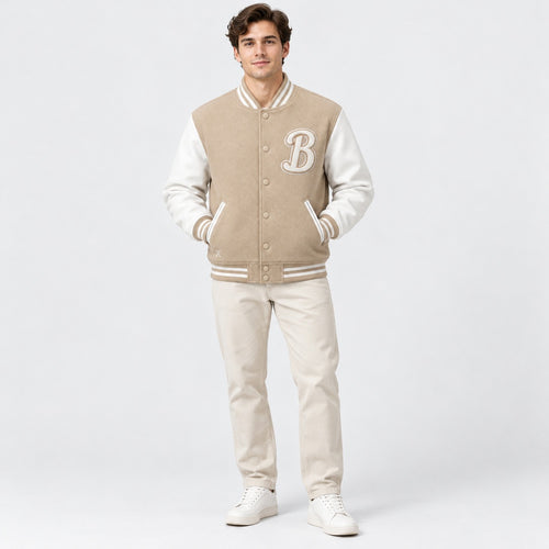 BIMOOX Caldris Winterjacke – Beige/Weiß – Model-Mann