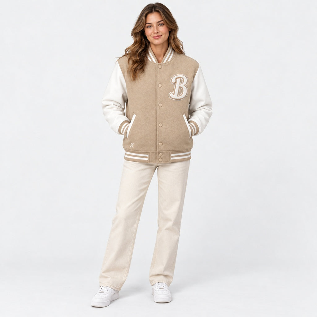 BIMOOX Caldris Winterjacke – Beige/Weiß – Model-Frau