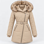 BIMOOX Beloria Winterjacke – Beige / Besatz Naturton – Vorne